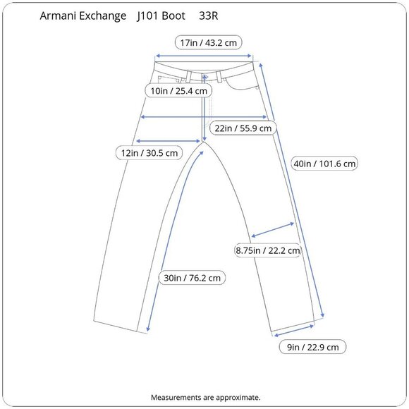 A|X Armani Exchange J101 Boot Cut Dark Wash Jeans 33R 33 Regular - Picture 15 of 16